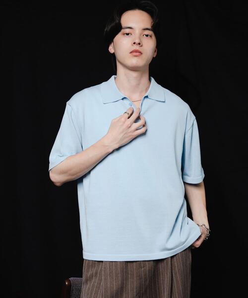 SENSE OF PLACE by URBAN RESEARCH（センスオブプレイスバイアーバンリサーチ）の「『洗濯可』ドライタッチスキッパーニットTシャツ（ニット/セーター・メンズ・ネイビー/チャコールグレー/ライトブルー・M/L）」の17枚目の写真