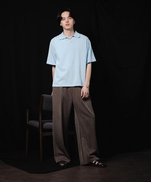 SENSE OF PLACE by URBAN RESEARCH（センスオブプレイスバイアーバンリサーチ）の「『洗濯可』ドライタッチスキッパーニットTシャツ（ニット/セーター・メンズ・ネイビー/チャコールグレー/ライトブルー・M/L）」の19枚目の写真