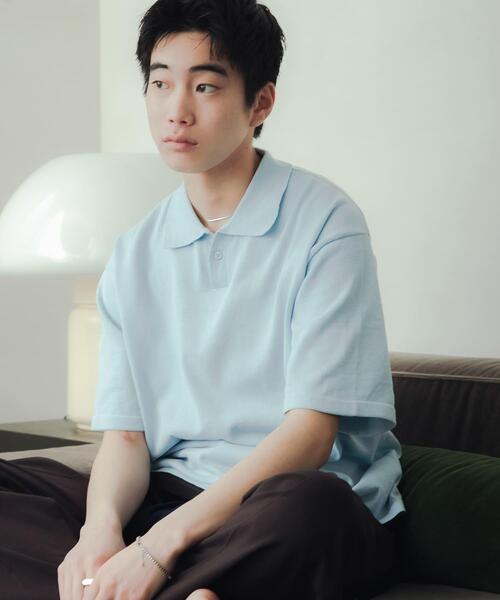 SENSE OF PLACE by URBAN RESEARCH（センスオブプレイスバイアーバンリサーチ）の「『洗濯可』ドライタッチスキッパーニットTシャツ（ニット/セーター・メンズ・ネイビー/チャコールグレー/ライトブルー・M/L）」の22枚目の写真
