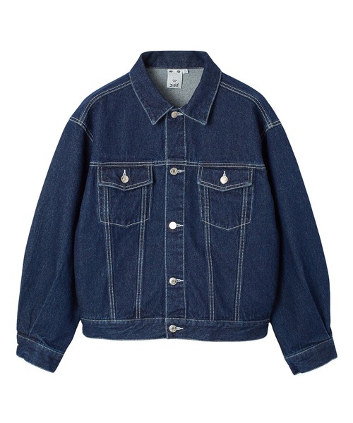 X-girl(エックスガール)の「LOGO MARK STITCHED DENIM JACKET(デニムジャケット・レディース・ピンク/インディゴブルー/ライトインディゴブルー・S/M)」の17枚目の写真