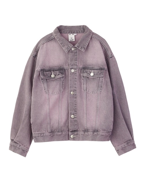 X-girl(エックスガール)の「LOGO MARK STITCHED DENIM JACKET(デニムジャケット・レディース・ピンク/インディゴブルー/ライトインディゴブルー・S/M)」の16枚目の写真