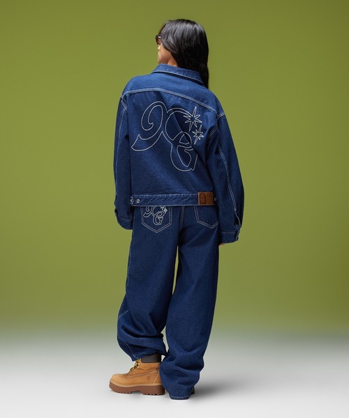 X-girl(エックスガール)の「LOGO MARK STITCHED DENIM JACKET(デニムジャケット・レディース・ピンク/インディゴブルー/ライトインディゴブルー・S/M)」の13枚目の写真