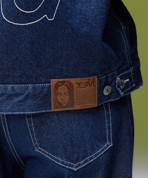 X-girl(エックスガール)の「LOGO MARK STITCHED DENIM JACKET(デニムジャケット・レディース・ピンク/インディゴブルー/ライトインディゴブルー・S/M)」の14枚目の写真