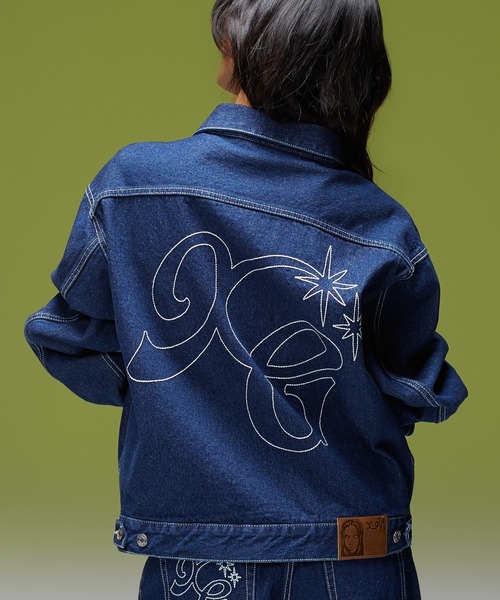 X-girl(エックスガール)の「LOGO MARK STITCHED DENIM JACKET(デニムジャケット・レディース・ピンク/インディゴブルー/ライトインディゴブルー・S/M)」の11枚目の写真