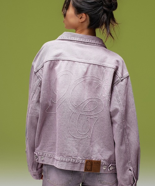X-girl(エックスガール)の「LOGO MARK STITCHED DENIM JACKET(デニムジャケット・レディース・ピンク/インディゴブルー/ライトインディゴブルー・S/M)」の10枚目の写真