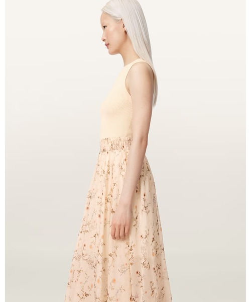 ALLSAINTS(オールセインツ)の「ZENIA SLEEVELESS KNIT WOVEN MIDI DRESS | ZENIA ノースリーブ ニット ウーブン ミディ ドレス・ワンピース(ワンピース・レディース・ホワイト系その他・S/M/XS)」の4枚目の写真