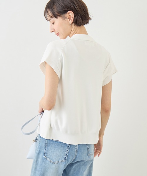 ROPE' PICNIC(ロペピクニック)の「八方映えニット 金ボタンフレンチスリーブポロカラーカーディガン/UVカット・接触冷感・イージーケア(カーディガン/ボレロ・レディース・ブラウン/オフホワイト/サックスブルー/ブラック・FREE)」の12枚目の写真