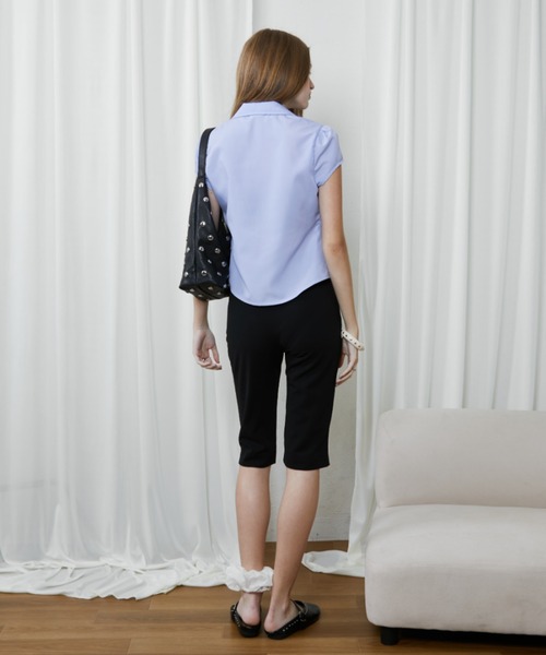 Rohwel（ローウェル）の「Front Zip Shirred Shirt / フロントジップシャーリングシャツ（シャツ/ブラウス・レディース・ライトブルー/ホワイト・FREE）」の14枚目の写真