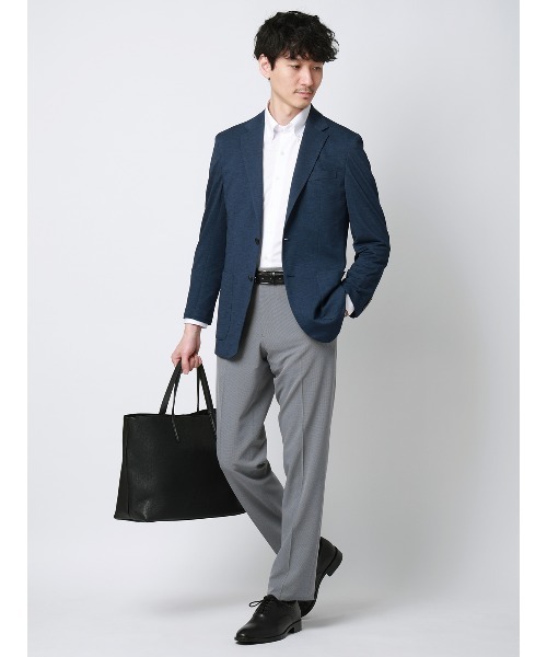 SUIT SQUARE(スーツスクエア)の「"超"伸びる涼しい最高パンツ/テーパードパンツ/ウォッシャブル/ハウンドトゥース/RS07(スラックス・メンズ・ネイビー/ライトグレー・SS/S/M/L/LL/3L/4L/5L/3S)」の21枚目の写真