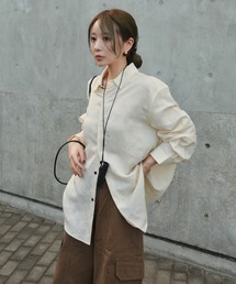 oversized fly front shirt /オーバーサイズ比翼シャツ