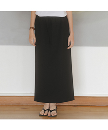 Summer wool long skirt [TISU06SK03]_Black