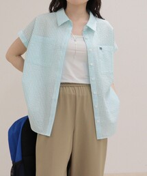 FR刺しゅうフレンチストライプシャツ