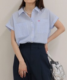 fredy emue（フレディエミュ）の「FR刺しゅうフレンチストライプシャツ（シャツ/ブラウス）」