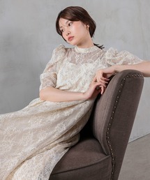 Kana | 刺繍レースAラインワンピースドレス パーティー 結婚式 お呼ばれ オケージョンドレス(ドレス)