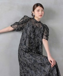 刺繍レースAラインワンピースドレス パーティー 結婚式 お呼ばれ オケージョンドレス