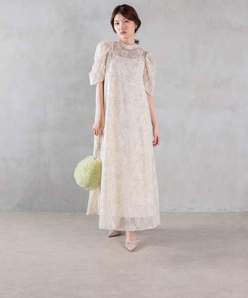 Kana(カナ)の「刺繍レースAラインワンピースドレス パーティー 結婚式 お呼ばれ オケージョンドレス(ドレス・レディース・グレー/ブラック/アイボリー・M)」の10枚目の写真