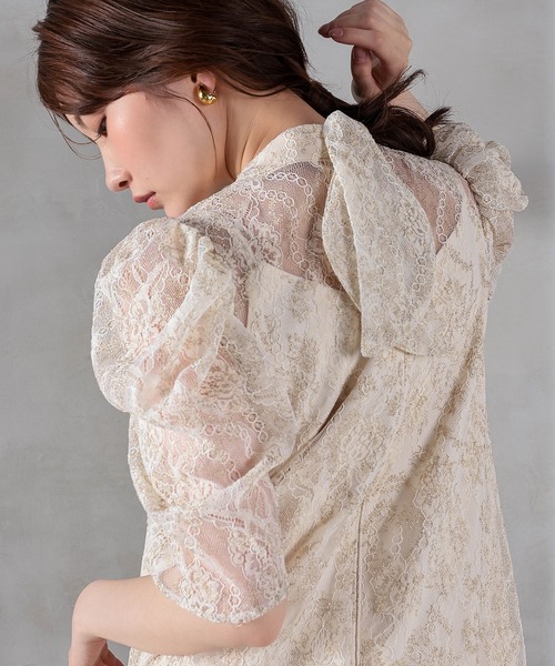 Kana(カナ)の「刺繍レースAラインワンピースドレス パーティー 結婚式 お呼ばれ オケージョンドレス(ドレス・レディース・グレー/ブラック/アイボリー・M)」の8枚目の写真