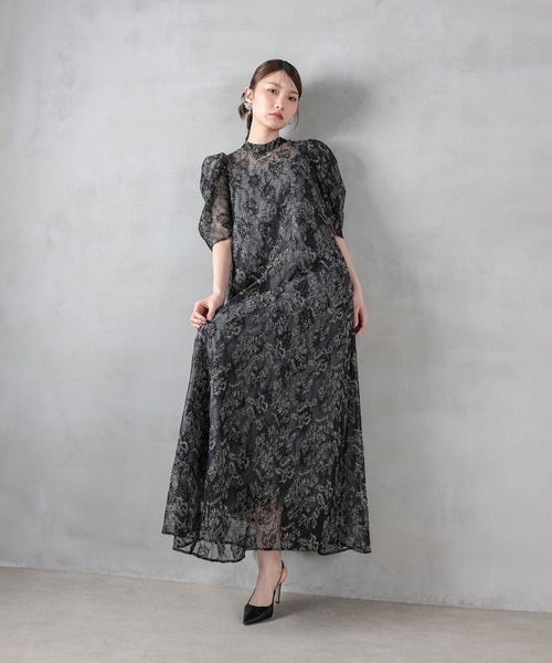 Kana(カナ)の「刺繍レースAラインワンピースドレス パーティー 結婚式 お呼ばれ オケージョンドレス(ドレス・レディース・グレー/ブラック/アイボリー・M)」の13枚目の写真
