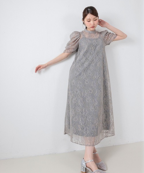 Kana(カナ)の「刺繍レースAラインワンピースドレス パーティー 結婚式 お呼ばれ オケージョンドレス(ドレス・レディース・グレー/ブラック/アイボリー・M)」の19枚目の写真