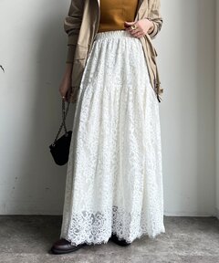 ブランバスク レースレイヤードフレアスカート【38 M相当】【タグ付】【完売】 ひげレースレイヤードスカート（スカート）｜Green Parks（グリーン