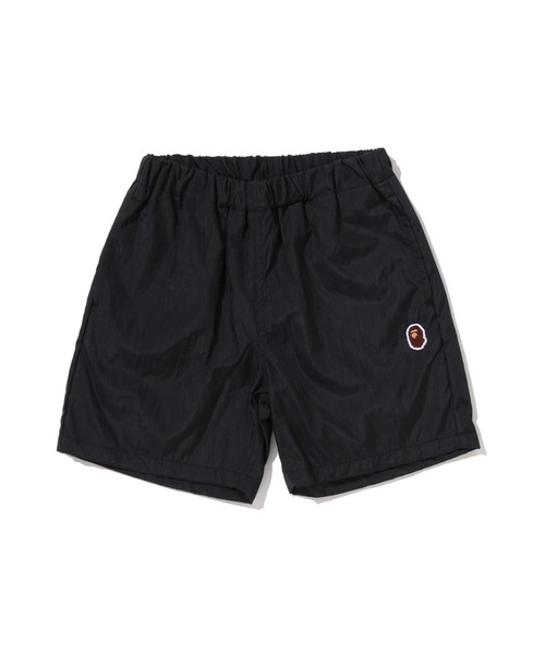 A BATHING APE(アベイシングエイプ)の「ONE POINT BEACH SHORTS(その他パンツ・キッズ・ピンク/ブラック・130/110/100)」の1枚目の写真