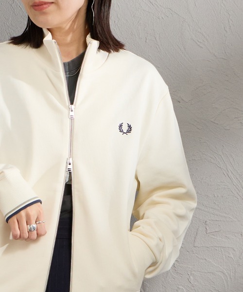 FRED PERRY（フレッドペリー）の「[FRED PERRY/フレッドペリー] ジップスルー スウェットシャツ（スウェット・レディース・ダークグレー/オフホワイト/ブラック・S/M/L）」の16枚目の写真