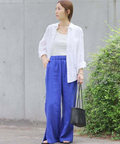 JOURNAL STANDARD relume(ジャーナルスタンダード レリューム)の「《追加2》カラーリネンオーバーサイズシャツ(シャツ/ブラウス・レディース・イエロー系その他/ピンク/グリーン/ホワイト/ブルー系その他/ダークブルー・FREE)」の7枚目の写真