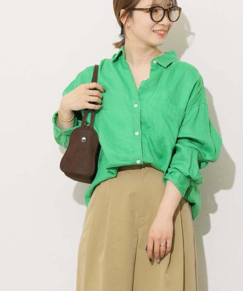 JOURNAL STANDARD relume(ジャーナルスタンダード レリューム)の「《追加2》カラーリネンオーバーサイズシャツ(シャツ/ブラウス・レディース・イエロー系その他/ピンク/グリーン/ホワイト/ブルー系その他/ダークブルー・FREE)」の9枚目の写真