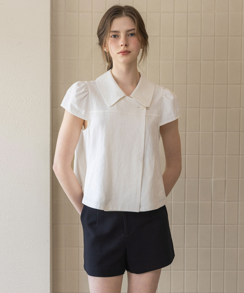 LAUTREDE MIN(ロートルドミン)の「Mute collar Blouse Jacket(シャツ/ブラウス・レディース・アイボリー・SMALL/MEDIUM)」の2枚目の写真