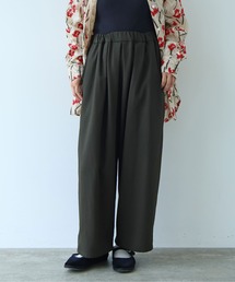 yuni | 20/2強撚Cotton twill relax pants(スラックス)