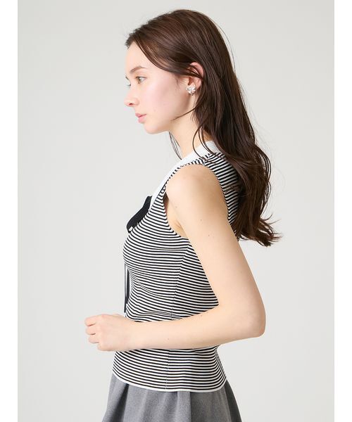 CELFORD(セルフォード)の「【洗える】襟付きノースリニットプルオーバー(ニット/セーター・レディース・ピンク/その他/アイボリー/サックスブルー・F)」の9枚目の写真