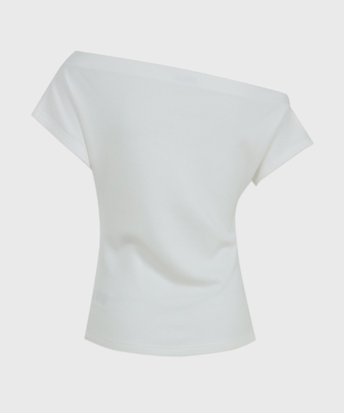 MICANE（ミケーネ）の「ルーズオフショルダーピンタックTシャツ（Tシャツ/カットソー・レディース・アイボリー/ブラック・SMALL/MEDIUM/LARGE/X-LARGE）」の14枚目の写真