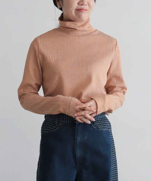 NOMBRE IMPAIR(ノンブルアンペール)の「ギザギザリブ タートルネックプルオーバー(Tシャツ/カットソー・レディース・ライトグリーン/オレンジ・FREE)」の8枚目の写真