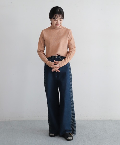 NOMBRE IMPAIR(ノンブルアンペール)の「ギザギザリブ タートルネックプルオーバー(Tシャツ/カットソー・レディース・ライトグリーン/オレンジ・FREE)」の9枚目の写真