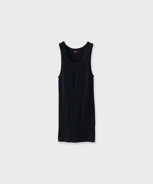 HANES（ヘインズ）の「Hanes/ 2P Pack A-Shirt / HM2-K701 秋服 冬服（タンクトップ・メンズ・ホワイト/ブラック/その他/ヘザーグレー・M/S/L）」の2枚目の写真