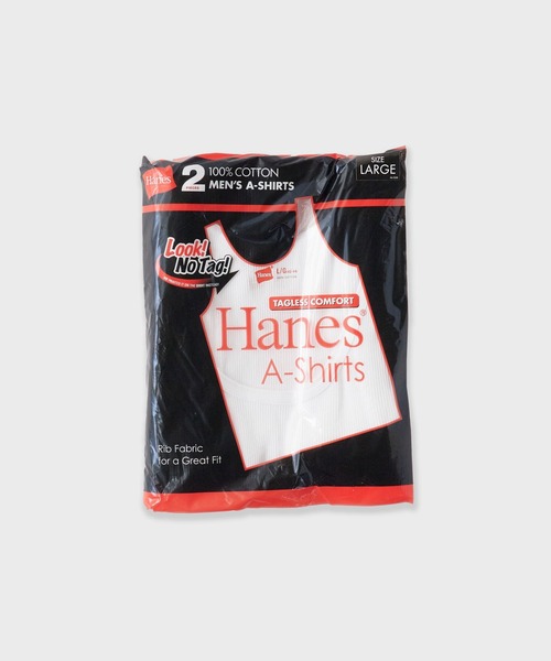 HANES（ヘインズ）の「Hanes/ 2P Pack A-Shirt / HM2-K701 秋服 冬服（タンクトップ・メンズ・ホワイト/ブラック/その他/ヘザーグレー・M/S/L）」の5枚目の写真