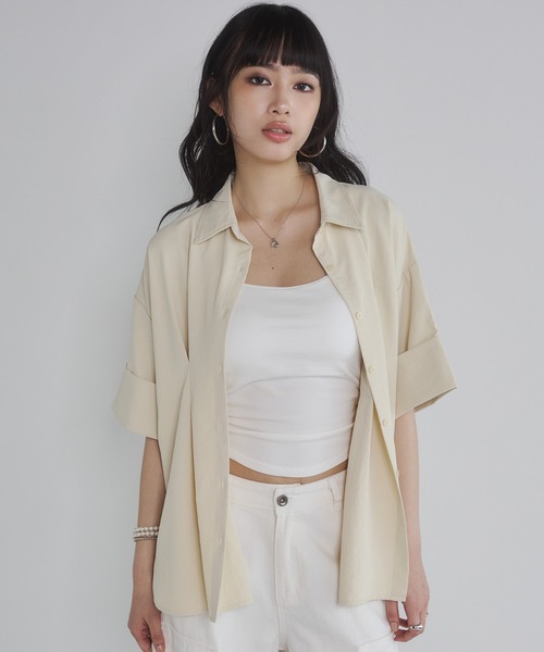 ENVYM(アンビー)の「ウエストタックハーフスリーブブラウス(シャツ/ブラウス・レディース・ブルー/イエロー/アイボリー/チャコールグレー・FREE)」の19枚目の写真