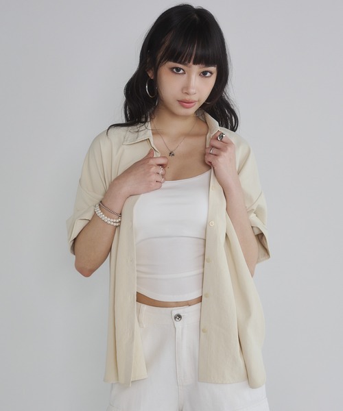 ENVYM(アンビー)の「ウエストタックハーフスリーブブラウス(シャツ/ブラウス・レディース・ブルー/イエロー/アイボリー/チャコールグレー・FREE)」の21枚目の写真