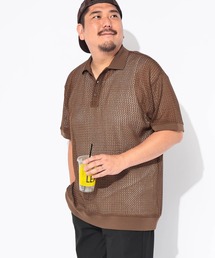 B&T CLUB（ビーティークラブ）の「アンサンブル ノースリーブ ポロシャツ 半袖 メンズ 大きいサイズ シアー 半袖 ポロシャツ×ワッフルタンクトップ 2枚セット B＆T CLUB (ビーアンドティークラブ)（アンサンブル）」