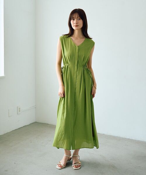 YECCA VECCA(イェッカヴェッカ)の「ドライタッチシアードロストワンピース(ワンピース・レディース・グリーン系その他3/ブラック/ブラウン・FREE)」の3枚目の写真