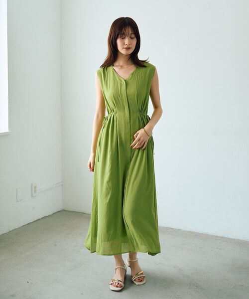 YECCA VECCA(イェッカヴェッカ)の「ドライタッチシアードロストワンピース(ワンピース・レディース・グリーン系その他3/ブラック/ブラウン・FREE)」の7枚目の写真
