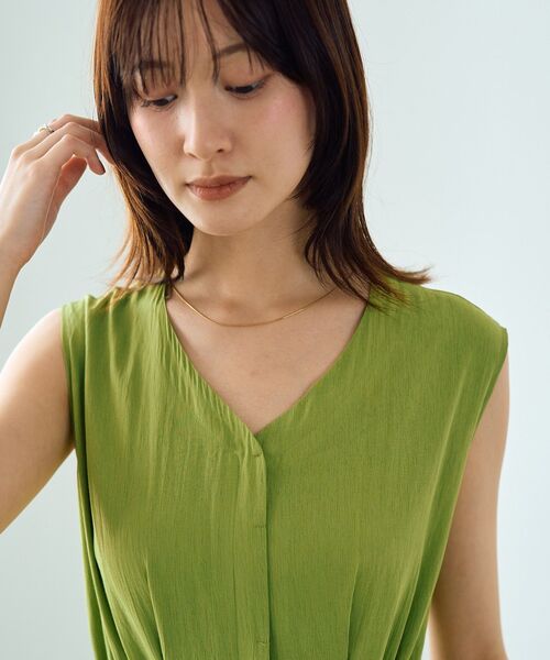 YECCA VECCA(イェッカヴェッカ)の「ドライタッチシアードロストワンピース(ワンピース・レディース・グリーン系その他3/ブラック/ブラウン・FREE)」の10枚目の写真
