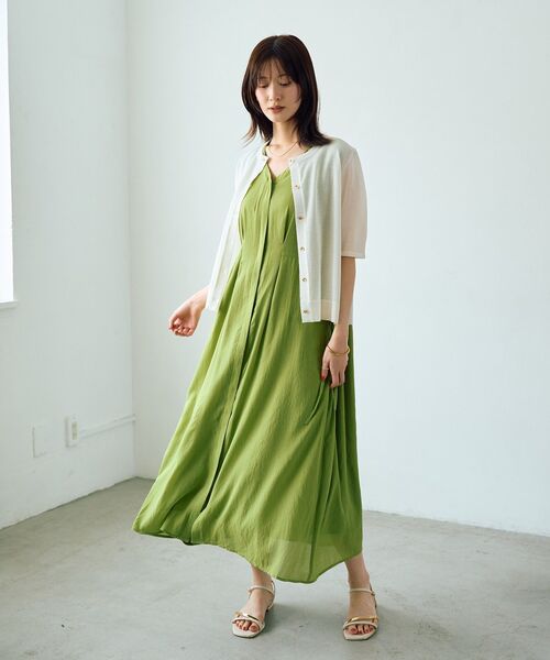 YECCA VECCA(イェッカヴェッカ)の「ドライタッチシアードロストワンピース(ワンピース・レディース・グリーン系その他3/ブラック/ブラウン・FREE)」の13枚目の写真