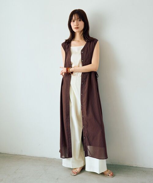 YECCA VECCA(イェッカヴェッカ)の「ドライタッチシアードロストワンピース(ワンピース・レディース・グリーン系その他3/ブラック/ブラウン・FREE)」の17枚目の写真