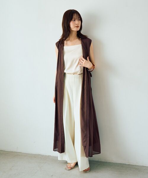 YECCA VECCA(イェッカヴェッカ)の「ドライタッチシアードロストワンピース(ワンピース・レディース・グリーン系その他3/ブラック/ブラウン・FREE)」の18枚目の写真
