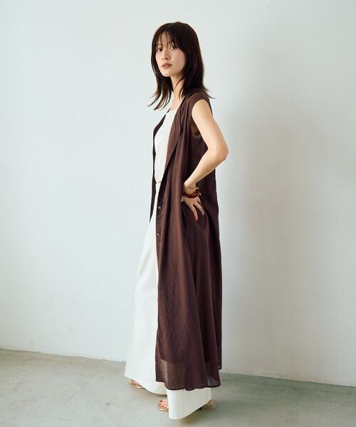 YECCA VECCA(イェッカヴェッカ)の「ドライタッチシアードロストワンピース(ワンピース・レディース・グリーン系その他3/ブラック/ブラウン・FREE)」の19枚目の写真