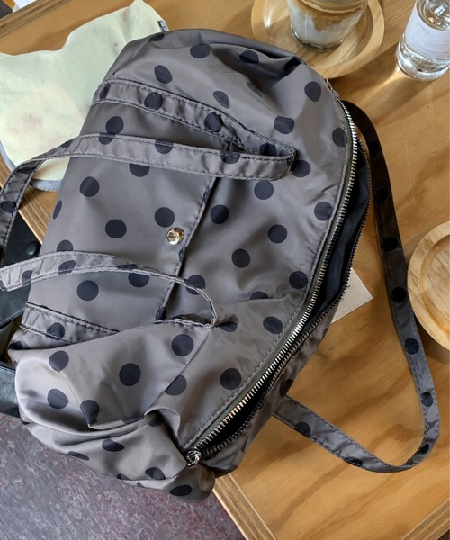 CANVAS+(キャンバスプラス)の「【CANVAS+】ドット柄ボストンバッグ(ボストンバッグ・レディース・カーキ/ホワイト/ブラック・F)」の22枚目の写真