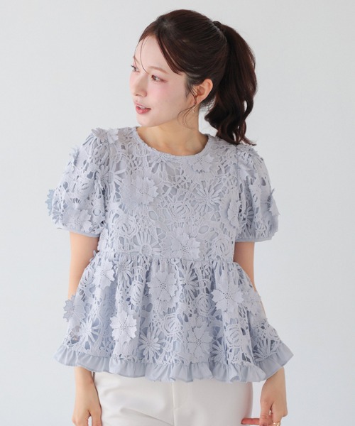 Fit more(フィットモア)の「総レースフリルトップス(その他トップス・レディース・ホワイト/ライトブルー/ベビーピンク・FREE)」の13枚目の写真