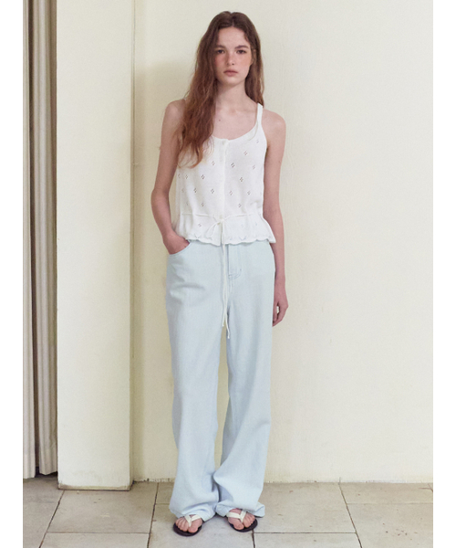 ETMON(エトモン)の「Scalloped Eyelet Knit Sleeveless, Ivory(Tシャツ/カットソー・レディース・その他・F)」の2枚目の写真
