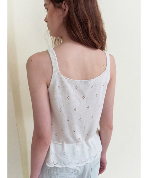 ETMON(エトモン)の「Scalloped Eyelet Knit Sleeveless, Ivory(Tシャツ/カットソー・レディース・その他・F)」の3枚目の写真